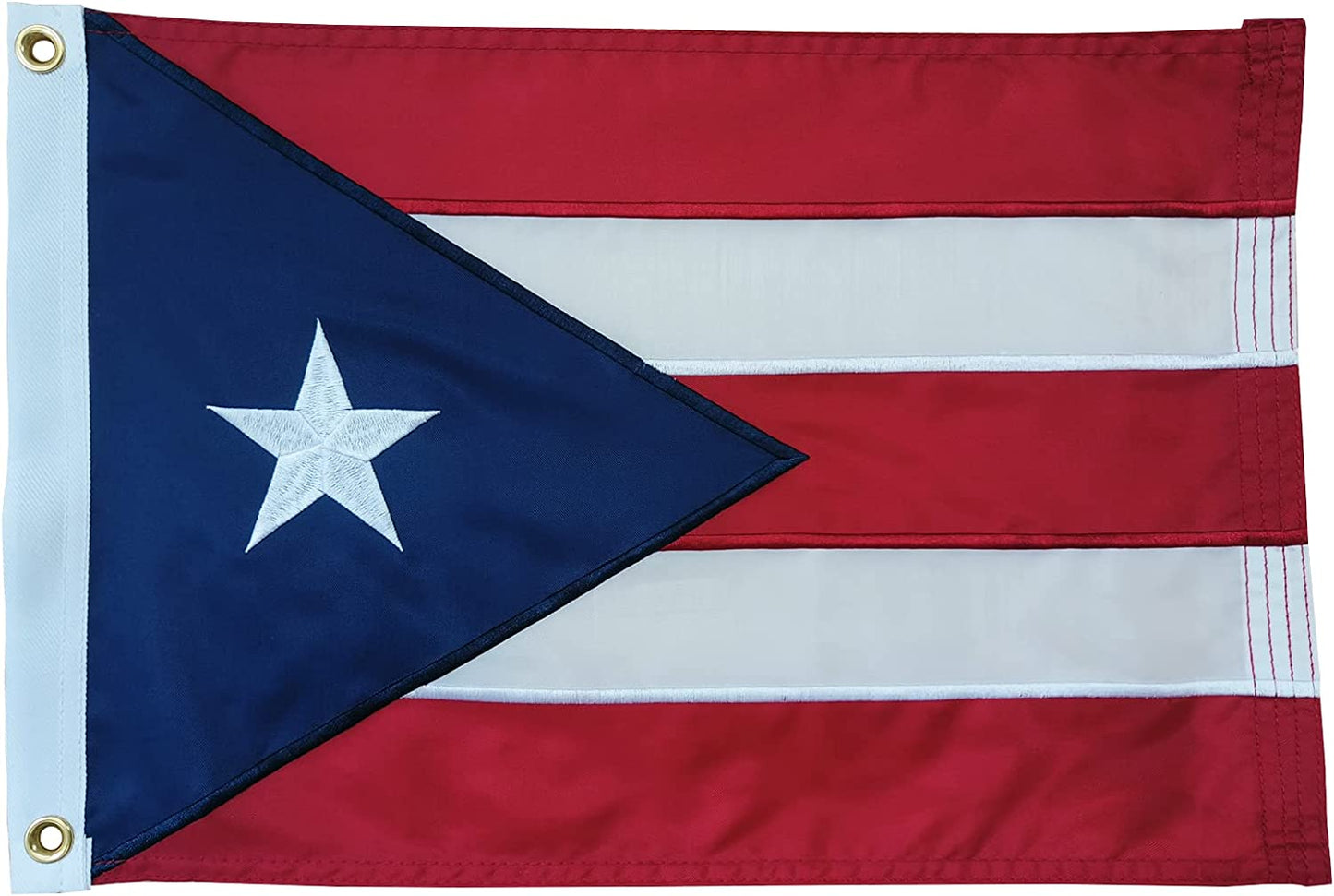 Hate Has No Home Here Puerto Rico Boat Flag 12x18 Inch, Embroidered Star and Double Stitched Sewn Stripes with 2 Brass Grommets, Heavy Duty Nylon Puerto Rican Flags
