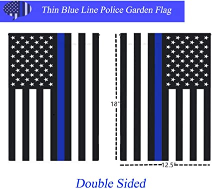 Pack of 10 Thin Blue Line Garden Flag American Police Flags 12.5×18 inch Double Sided Back the Blue Stripe Blue Lives Matter Flag