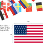 33Ft, 32 Countries Flags 11.8"x7.8", International Bunting Pennant Banner with Vivid Color and String, World Party Decoration for Sports Clubs Bars