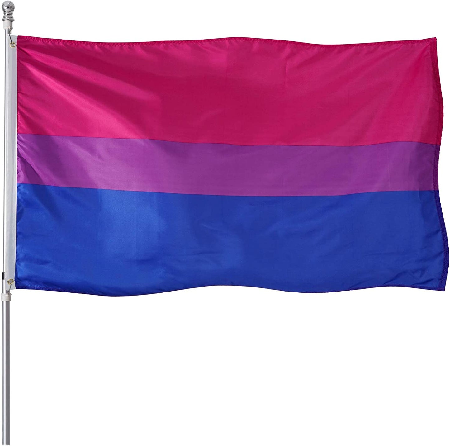 Pack of 2 Bisexual BI Gay Pride Flag 3x5 Heavy Duty Polyester LGBT Rainbow Equality Flags for Outdoor Wall with Brass Grommets & Durable Header
