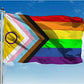 Pride Flag Outdoor New Intersex-Inclusive Progress Pride Flags 3x5 Gay Bisexual LGBTQ+ Rainbow Banner Fade-Resistant