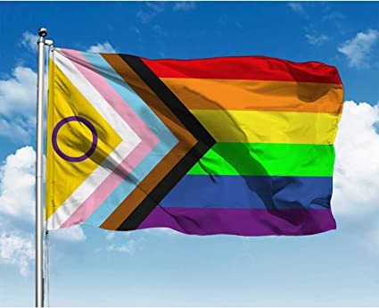 Pride Flag Outdoor New Intersex-Inclusive Progress Pride Flags 3x5 Gay Bisexual LGBTQ+ Rainbow Banner Fade-Resistant