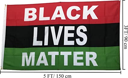 Pack of 2 Black Lives Matter Flag, BLM Flag, 3x5 Ft Protest Peace Large Flags Banner with Canvas Header 2 Grommets for Home, Room, Wall Outdoor/Indoor