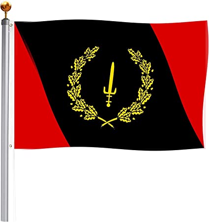 Pack of 2 Black American Heritage Flag 3x5 Ft 1967 Sword Flags with Canvas Header 2 Brass Grommets for Car Wall Outdoor
