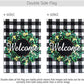 Pack of 2 Fall Boxwood Wreath Welcome Garden Flag- 12x18 Inch Double Sided Autumn Buffalo Check Plaid Vertical Garden Yard Flag Farmhouse Home Décor