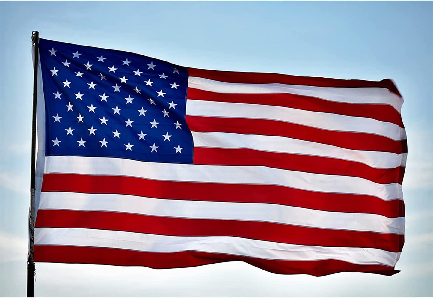 4x6 American Flag Outdoor Heavy Duty - Made in USA Embroidered Star USA 4x6 Ft Flags - Longest Lasting US Made from Nylon Sewn Stripes Indoor With 2 Brass Grommets