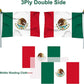 Mexican Flag 3x5 Double Side Bandera de Mexico MX National Flag Outdoor with 2 Brass Grommets