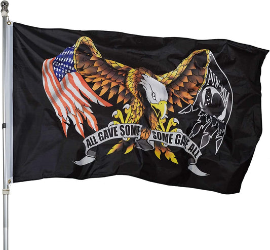 Pack of 2 Pow Mia Eagle Flag 3x5 Outdoor- All Gave Some Some Gave All Flags Banner