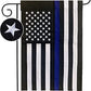 Pack of 2 Thin Blue Line Garden Flag 12.5×18 inch, Embroidered Stars American Police Flags, Double Sided Back the Blue Stripe Blue Lives Matter Flag for Outdoor Indoor Yard Lawn Honoring Law Enforcement Officers