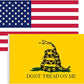 Pack of 2 Dont Tread on Me Gadsden and American Flag 3x5 Outdoor Heavy Duty Polyester Tea Party Rattlesnake Don't Tread on Me US Flags Banner Kit (2 pcs)
