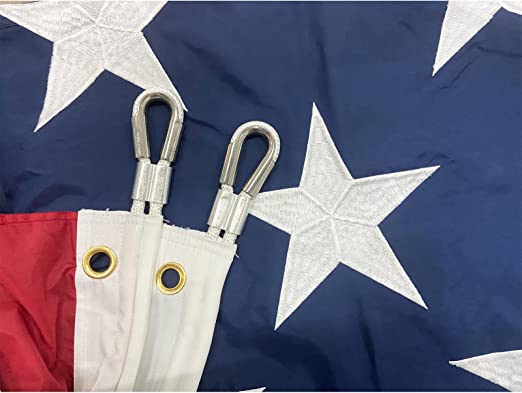 American Flag 12x18 Ft Large US Flags - Made in USA - Giant United State Flag Heavy Duty Outdoor Embroidered Stars for All Weather High Wind Sewn Stripes With Brass Grommets