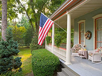 Pack of 10pcs American Flags for Outside 3x5 Ft USA Outdoor - US Flag God Bless America, Durable National Stars and Stripes Indoor Vivid Color Double-Stitched Edges Brass Grommet with Two Brass Grommets