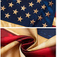 Pack of 2 USA Vintage Flag Tea Stained American Flag 3x5 Antiqued USA Flags for Outside with Brass Grommet for Room Wall Decoration Heavy Duty(3D Printed Star) (American Flag)