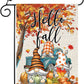 Pack of 2 Happy Fall Garden Flag 12x18 Inch Double Sided, Autumn Gnome Pumpkin Maple Leaves Yard Flags for Farmhouse Porch