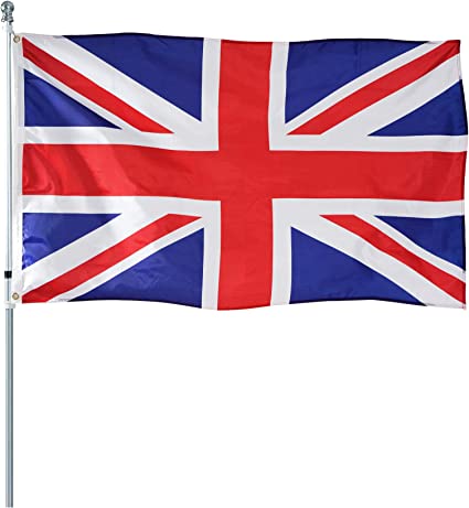Pack of 10 British (UK) Union Jack Flag 3x5 Outdoor- 100% Druable Polyester United Kingdom England Flags Banner with 2 Brass Grommets Vibrant Colors Britain National Flag