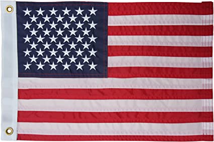 Pack of 2 American USA Boat flag 16x24 US Flag - Heavy Duty Outdoor Unite States Flags Embroidered Stars Sewn Stripes with Brass Grommets