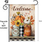 Pack of 2 Fall Garden Flag 12 x 18 Inch Double Sided for Outside Autumn Pumpkin Welcome Decorations Banner Seasonal Farmhouse Yard Decor