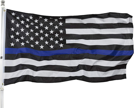 Pack of 2 Thin Blue Line American Flag - 4x6 Blue Stripe American Matter Police Flags - USA Honoring Law Enforcement Officers Banner Flags Outdoor Indoor