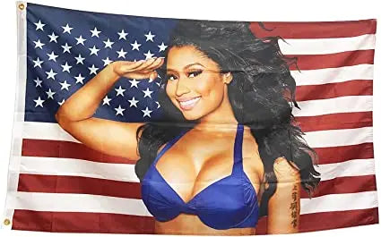 Nic-ki Min-aj Flag American Flags 2x3FT Barb Flag USA Niki Minage Tapestry Banner for Room, Bedroom, Car, Outside Fade-resistant USA TOP FLAGS,INC