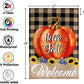 Pack of 10 Hello Fall Garden Flag Autumn Buffalo Check Pumpkins - Small Vertical Welcome Garden Yard Flags Banner 12x18 Double Sided Farmhouse Home Fall Porch Decor Outside