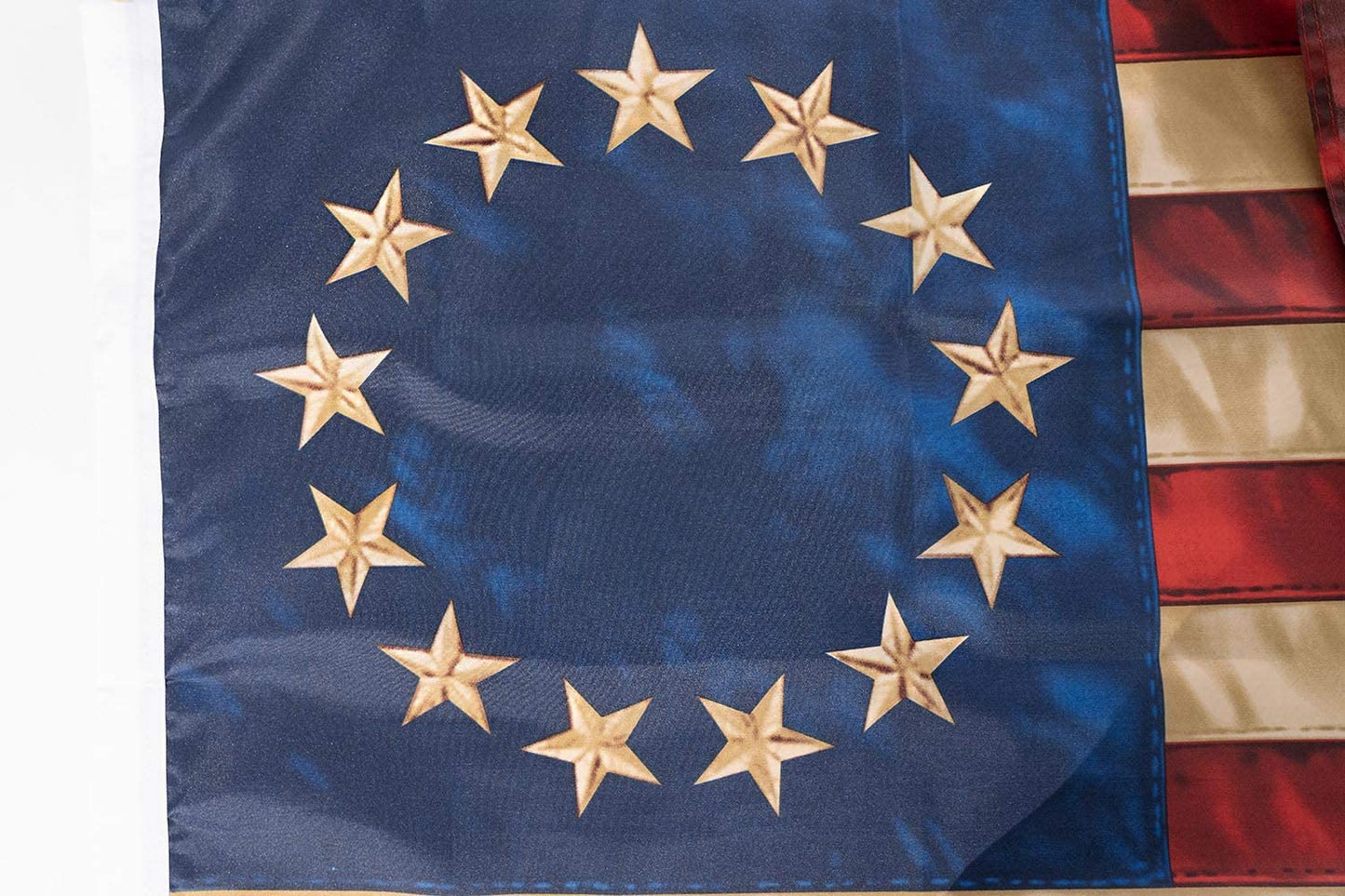 Tea Stained American Flag 13 Stars 4x6 Outdoor- Betsy Ross Flag 13 Colonies Primitive Vintage US USA Flags Banner Heavy Duty (Tea Printed Star Flag)