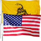 Pack of 2 Dont Tread on Me Gadsden and American Flag 3x5 Outdoor Heavy Duty Polyester Tea Party Rattlesnake Don't Tread on Me US Flags Banner Kit (2 pcs)