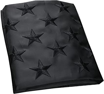 Black American Flag 12x18 Inch All Black American Boat Flag Embroidered Stars Durable Sewn Stripes Heavy Duty High Wind US Flags