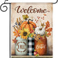 Pack of 2 Fall Garden Flag 12 x 18 Inch Double Sided for Outside Autumn Pumpkin Welcome Decorations Banner Seasonal Farmhouse Yard Decor
