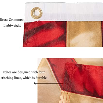 Pack of 10 Tea Stained American Betsy Ross Flag, 3x5 ft Vintage USA Flag for Outsides, Made in USA 13 Stars Colonies, Premium American Flag Banner Heavy Duty with 2 Brass Grommets Polyester Outdoor House Wall Decoration