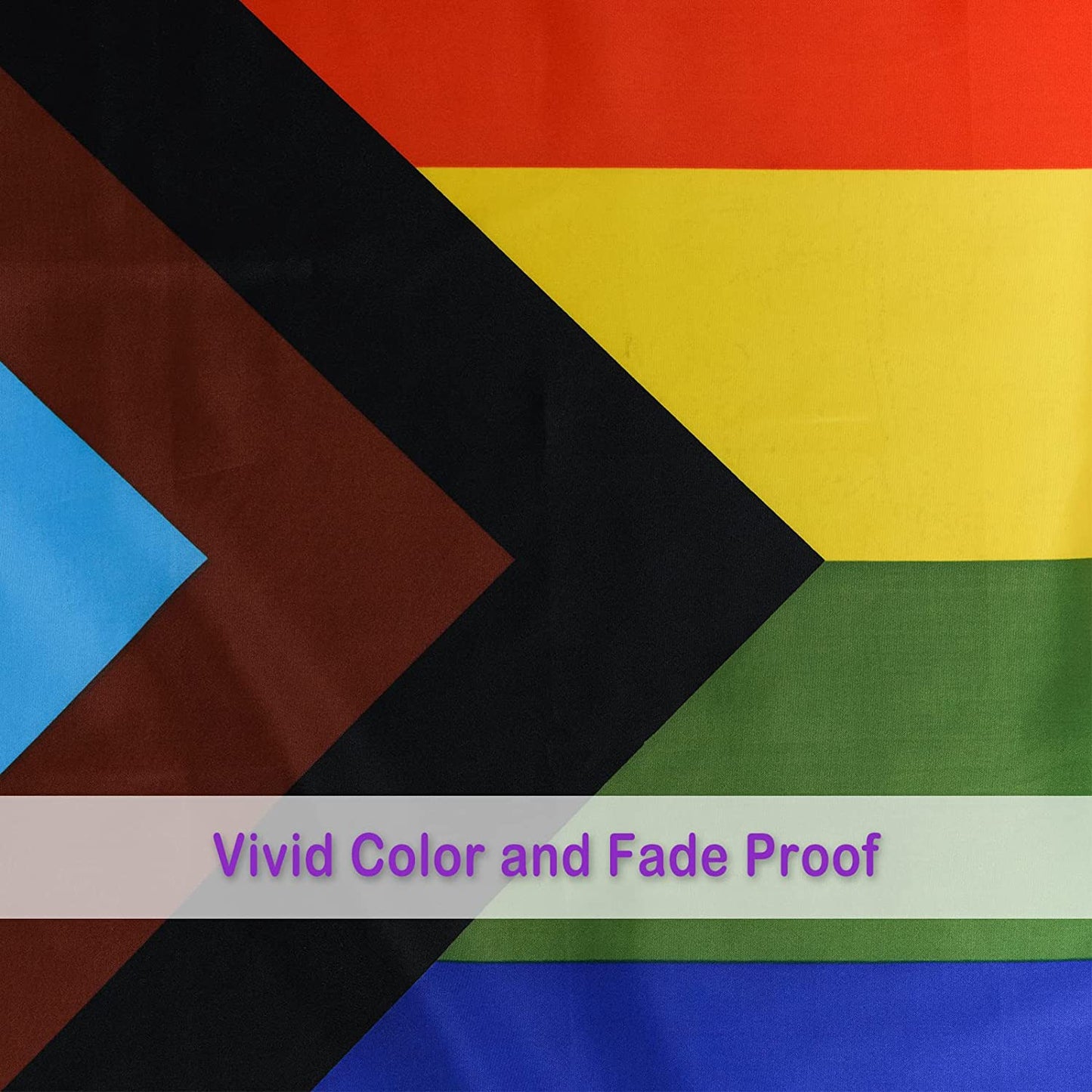 Progress Pride LGBT Flag 4x6 Ft, Rainbow Gay Lesbian Bisexual Transgender Community Flags, Vivid Color LGBTQ Resistant UV Outdoor Banner with 2 Brass Grommets