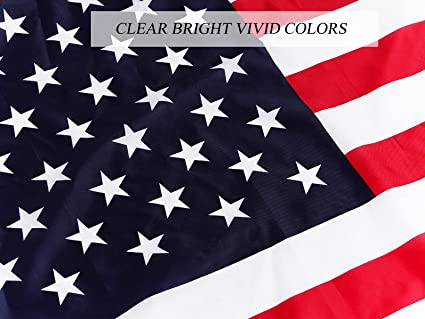 Pack of 10pcs American Flags for Outside 3x5 Ft USA Outdoor - US Flag God Bless America, Durable National Stars and Stripes Indoor Vivid Color Double-Stitched Edges Brass Grommet with Two Brass Grommets