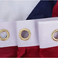 American Pleated Fan Flag 3x6 Ft USA Bunting Flags Patriots Flag Decorations with Embroidered Stars Sewn Stripes for Porch Outside