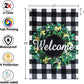 Pack of 2 Fall Boxwood Wreath Welcome Garden Flag- 12x18 Inch Double Sided Autumn Buffalo Check Plaid Vertical Garden Yard Flag Farmhouse Home Décor