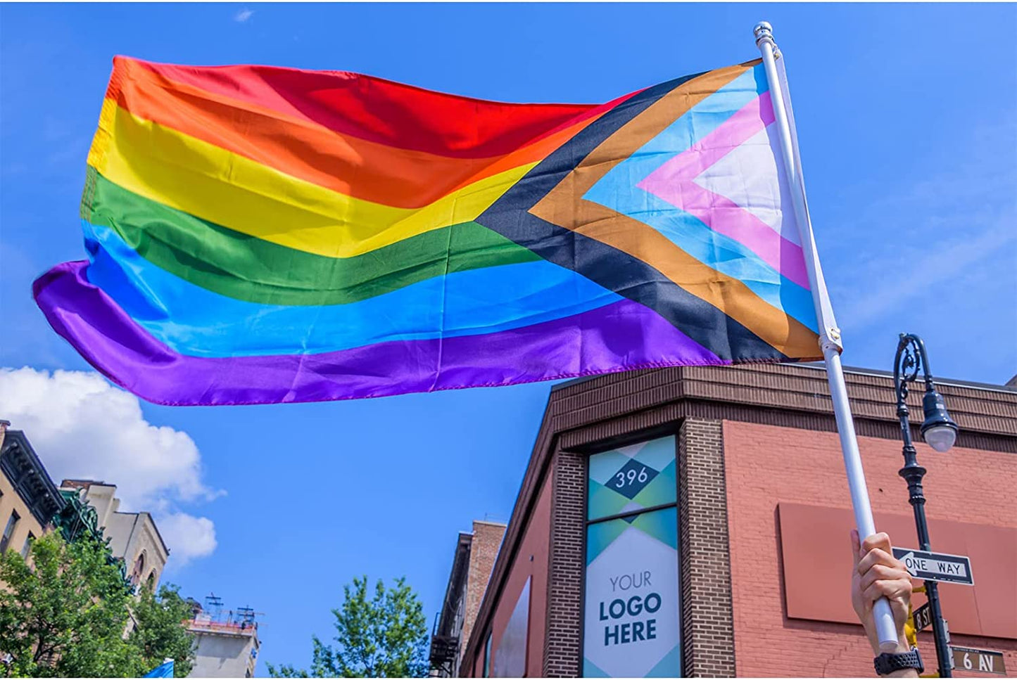 Pack of 2 4x6 FT Progress Pride Rainbow Flag - LGBT Community Gay Pride Lesbian Transgender Bisexual Flags Banner UV Fade Resistant for Indoor Outdoor