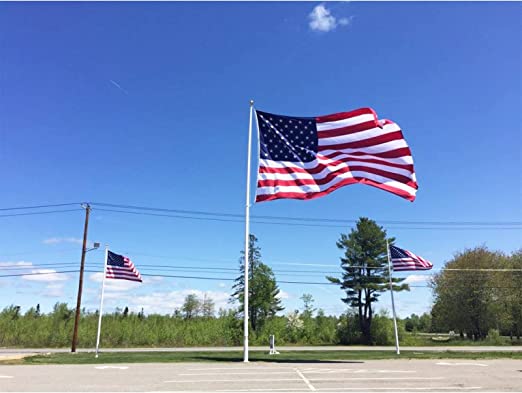 American Flag 12x18 Ft Large US Flags - Made in USA - Giant United State Flag Heavy Duty Outdoor Embroidered Stars for All Weather High Wind Sewn Stripes With Brass Grommets