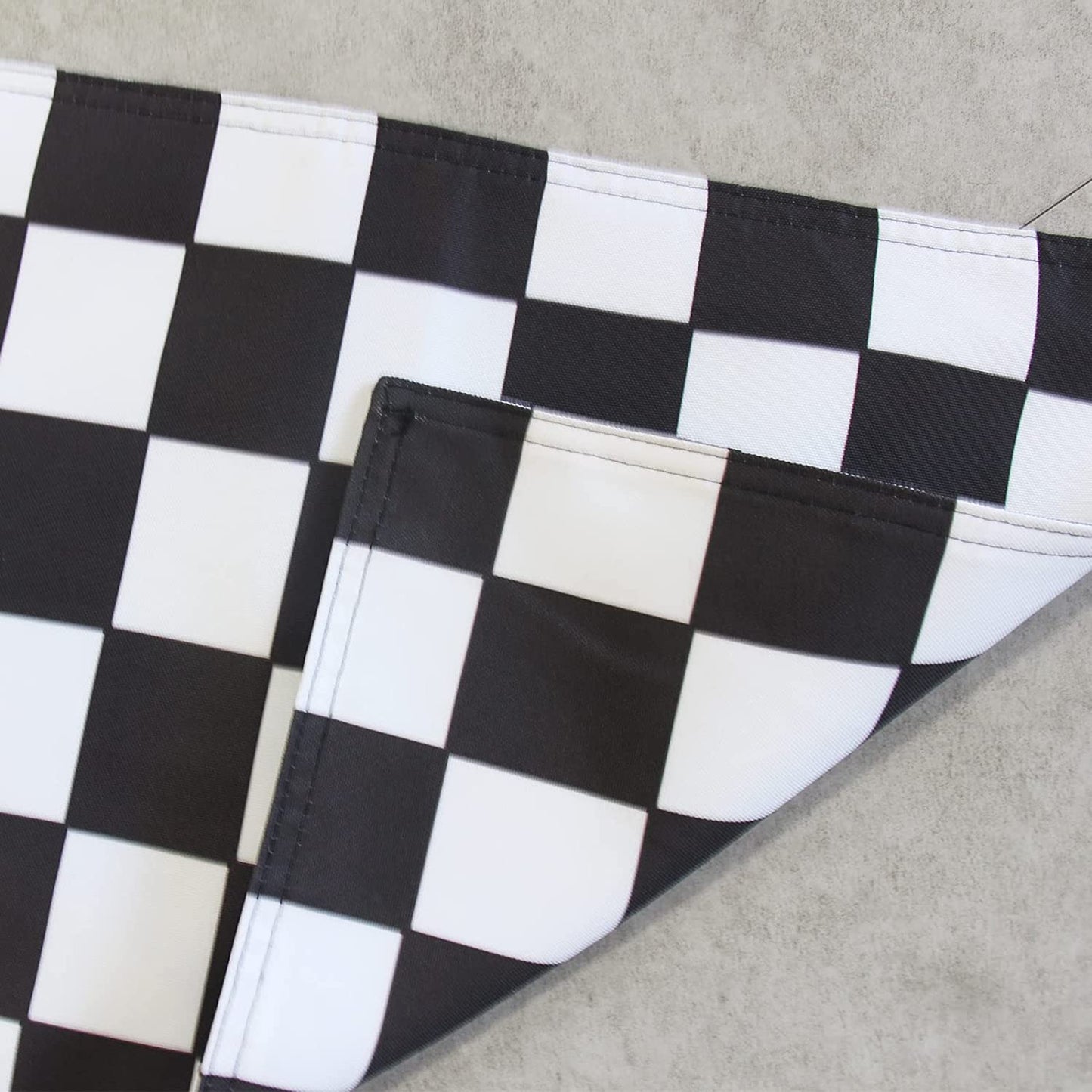 Checkered Black and White Racing Flag 12x18 Inches, Double Sided Heavy Duty Polyester with 2 Brass Grommets, Race Car Party Sport Events Flags