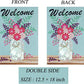 Pack of 2 Garden Flag, Welcome Home Banner, Double Sided Mason Jar Linen Flags For Outdoor, Home , Yard ,Decoration（12.5 x 18 Inches, 3D Flowers )