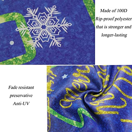 Pack of 2 Merry Christmas Tree Garden Flag - Double Sided 12.5 X 18 Inch Snowflake Yard Flags - Winter Outdoor Primitive Vintage Banner
