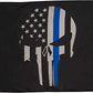 Pack of 2 Punisher Skull Flag 3x5 - Demon Punisher Memorial American Flags - 3x5ft Thin Blue line USA Police Banner