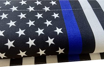 Pack of 10 Thin Blue Line Flag Garden Flags 12x18 Inch Double Side Police Flag Blue Lives Matter Back First Responder