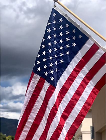 American Flag for Outdoor 5x8 US Flags with Embroidered Stars Heavy Duty Made in USA Flag 2 Brass Grommets Indoor Outside