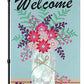 Pack of 2 Garden Flag, Welcome Home Banner, Double Sided Mason Jar Linen Flags For Outdoor, Home , Yard ,Decoration（12.5 x 18 Inches, 3D Flowers )
