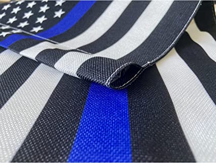 Pack of 10 Thin Blue Line Flag Garden Flags 12x18 Inch Double Side Police Flag Blue Lives Matter Back First Responder