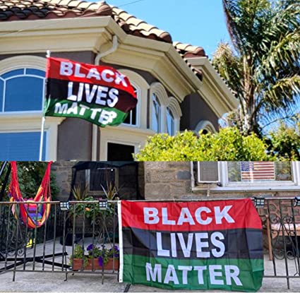 Pack of 2 Black Lives Matter Flag, BLM Flag, 3x5 Ft Protest Peace Large Flags Banner with Canvas Header 2 Grommets for Home, Room, Wall Outdoor/Indoor