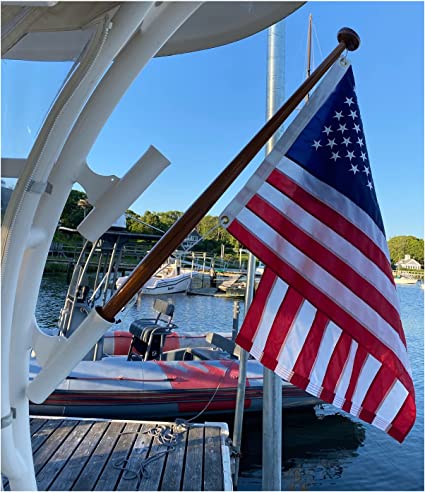 Pack of 2 American USA Boat flag 16x24 US Flag - Heavy Duty Outdoor Unite States Flags Embroidered Stars Sewn Stripes with Brass Grommets