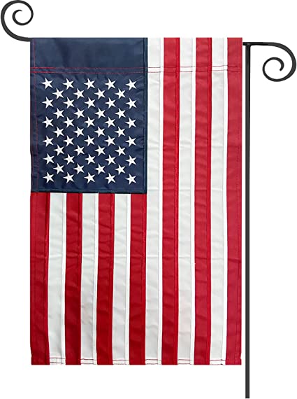 Pack of 2 American Flag USA Garden Flag 12 x 18 - Patriotic Small American Flags with Embroidered Stars for Yard