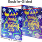Pack of 2 Merry Christmas Tree Garden Flag - Double Sided 12.5 X 18 Inch Snowflake Yard Flags - Winter Outdoor Primitive Vintage Banner
