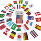 33Ft, 32 Countries Flags 11.8"x7.8", International Bunting Pennant Banner with Vivid Color and String, World Party Decoration for Sports Clubs Bars
