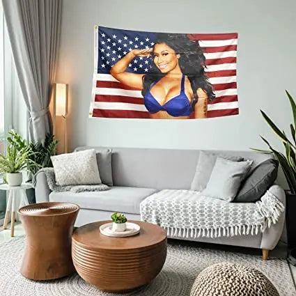 Nic-ki Min-aj Flag American Flags 2x3FT Barb Flag USA Niki Minage Tapestry Banner for Room, Bedroom, Car, Outside Fade-resistant USA TOP FLAGS,INC