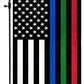Pack of 2 Thin Blue Green and Red Line Garden Flag- American Blue Red Green Stripe All Lives Matter Police Firefighter Military Yard Flags Banner Law Enforcement Police Fireman Army Flag